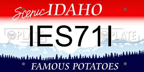 IES71I Idaho License Plate