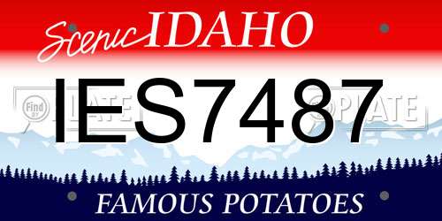 IES7487 Idaho License Plate