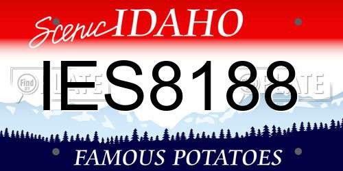 IES8188 Idaho License Plate