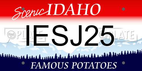 IESJ25 Idaho License Plate