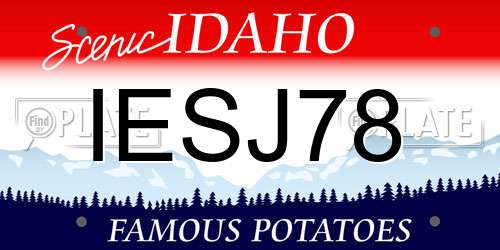 IESJ78 Idaho License Plate