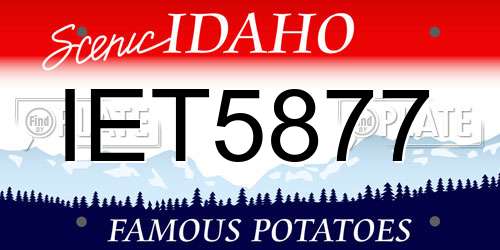 IET5877 Idaho License Plate