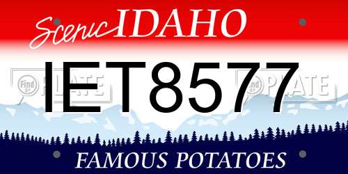 IET8577 Idaho License Plate