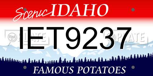 IET9237 Idaho License Plate