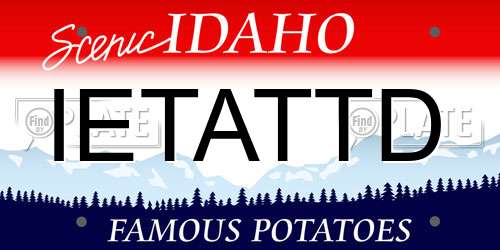 IETATTD Idaho License Plate