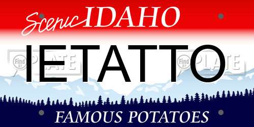 IETATTO Idaho License Plate