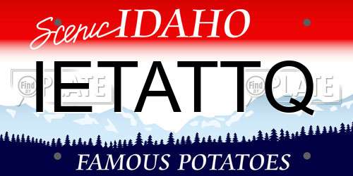 IETATTQ Idaho License Plate