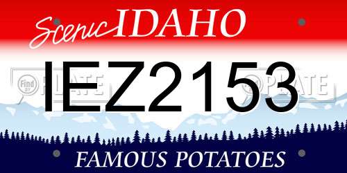 IEZ2153 Idaho License Plate