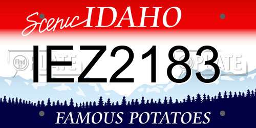 IEZ2183 Idaho License Plate