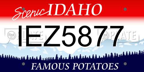 IEZ5877 Idaho License Plate