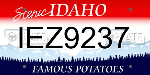 IEZ9237 Idaho License Plate
