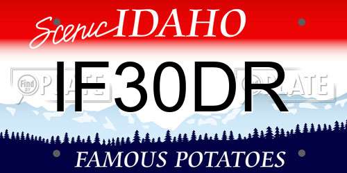IF30DR Idaho License Plate