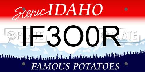 IF3O0R Idaho License Plate