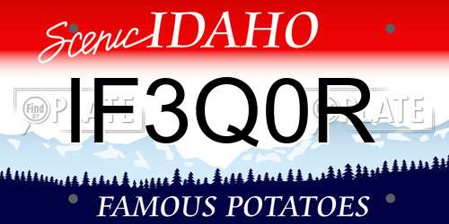 IF3Q0R Idaho License Plate