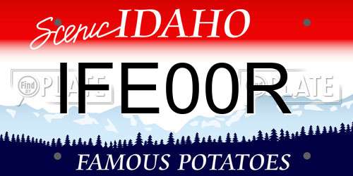 IFE00R Idaho License Plate