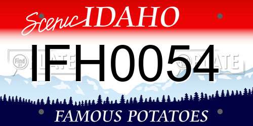 IFH0054 Idaho License Plate