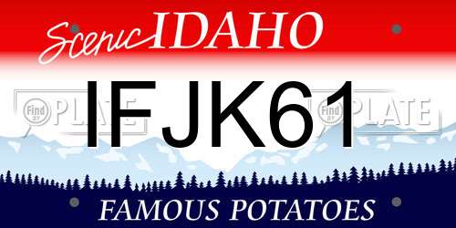 IFJK61 Idaho License Plate