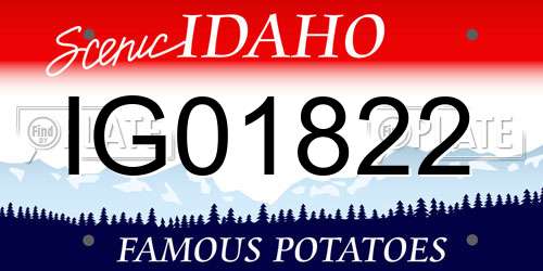 IG01822 Idaho License Plate