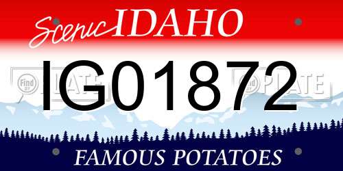 IG01872 Idaho License Plate
