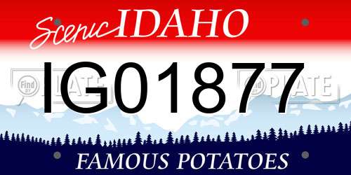 IG01877 Idaho License Plate