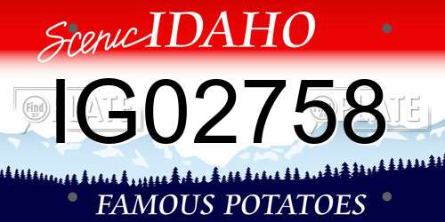 IG02758 Idaho License Plate