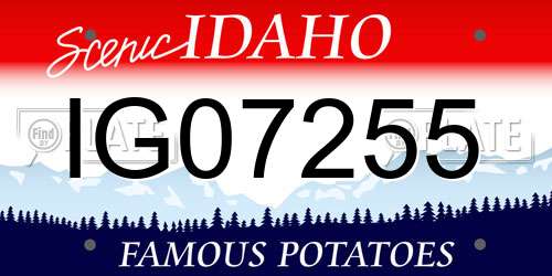 IG07255 Idaho License Plate