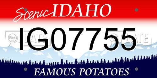 IG07755 Idaho License Plate