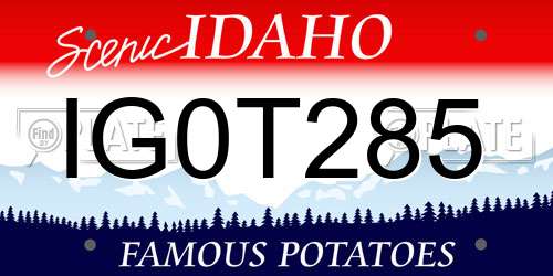 IG0T285 Idaho License Plate