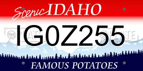 IG0Z255 Idaho License Plate