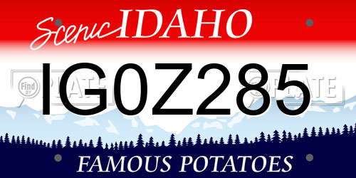 IG0Z285 Idaho License Plate