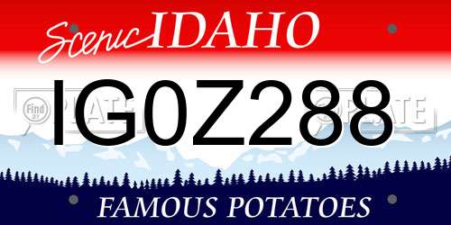 IG0Z288 Idaho License Plate