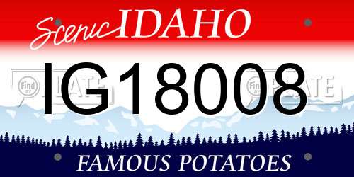 IG18008 Idaho License Plate