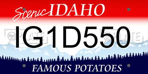 IG1D550 Idaho License Plate