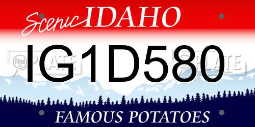IG1D580 Idaho License Plate
