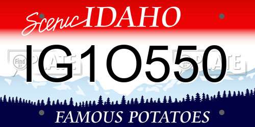 IG1O550 Idaho License Plate