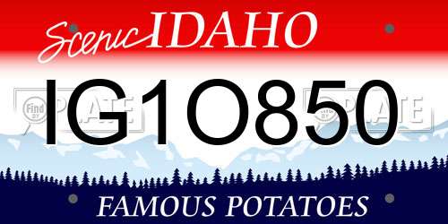 IG1O850 Idaho License Plate