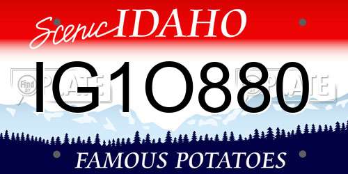 IG1O880 Idaho License Plate