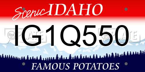 IG1Q550 Idaho License Plate