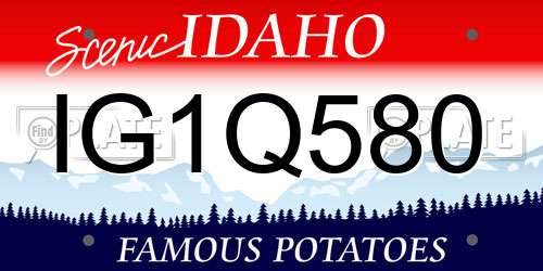 IG1Q580 Idaho License Plate