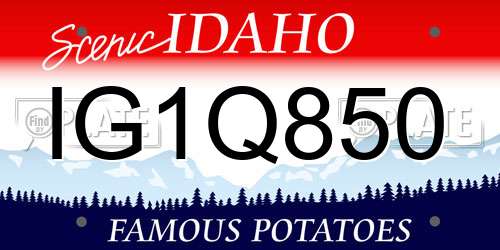 IG1Q850 Idaho License Plate