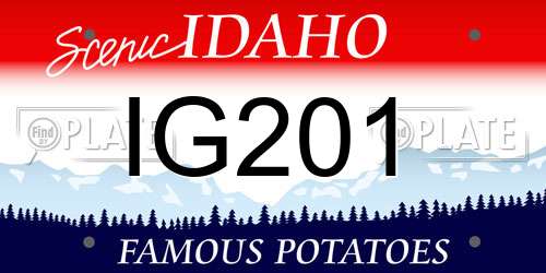 IG201 Idaho License Plate