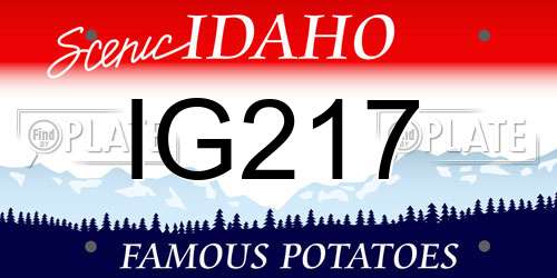 IG217 Idaho License Plate