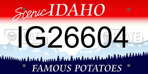 IG26604 Idaho License Plate
