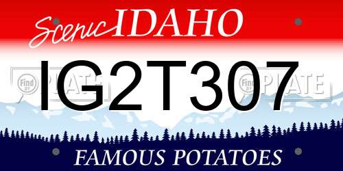 IG2T307 Idaho License Plate