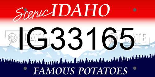 IG33165 Idaho License Plate