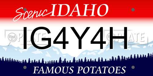 IG4Y4H Idaho License Plate