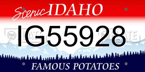 IG55928 Idaho License Plate