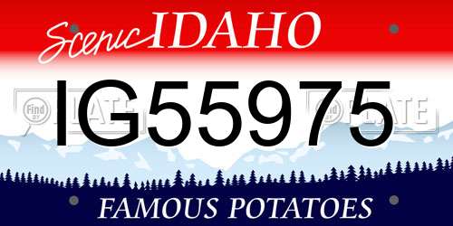 IG55975 Idaho License Plate