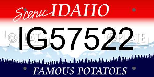 IG57522 Idaho License Plate