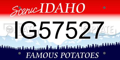 IG57527 Idaho License Plate